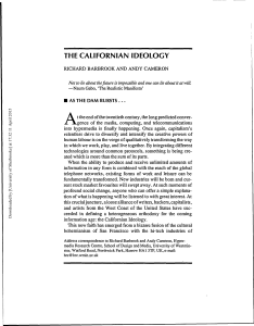 Barbrook Richard Cameron Andy 1996 The Californian Ideology
