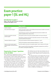 IB Economics practice paper 1 SL and HL