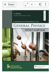 Laboratory Experiments for General Physics 2048  2049 2