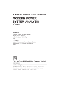 Modern Power System Analysis Solutions Manual