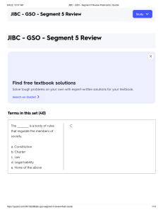 JIBC - GSO - Segment 5 Review Flashcards   Quizlet