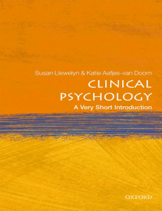 Clinical Psychology A Very Short Introduction 