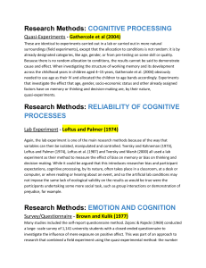 IB Psychology - Cognitive Approach EC's + RM's 