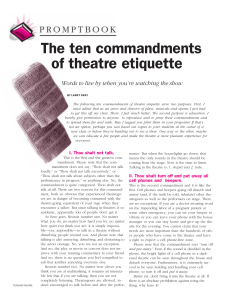 Ten Commandments of Theatre Etiquette