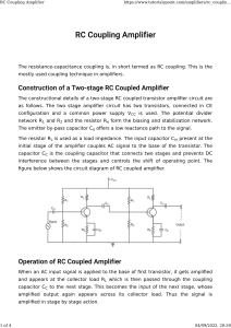 RC Coupling Amplifier