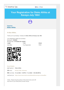 Ticket(s) For Disko Afrika at Savaya July 16th