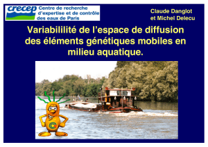 Variabililité de l’espace de diffusion des éléments génétiques mobiles en milieu aquatique (2004) Claude Danglot