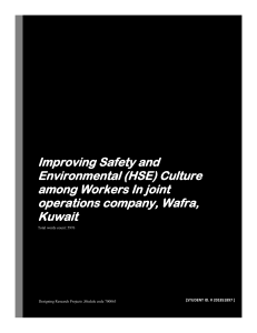 Improving Safety and Environmental (HSE) Culture among Workers;