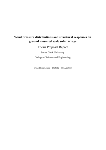 Thesis proposal- Wind pressure distribution on ground mounted solar arrays 