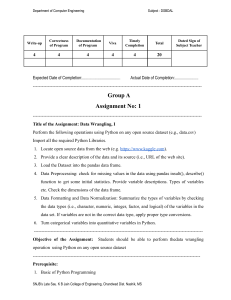 Data Wrangling Assignment: Python & Pandas