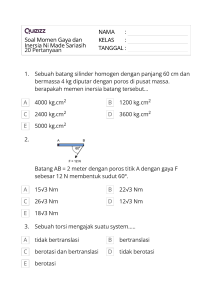 Soal Momen Gaya dan Inersia