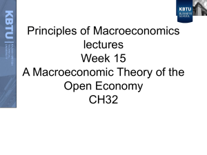 Lectures week 15 CH 32 Macroeconomic theory Ch33 AD and AS