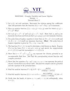 Tutorial sheet - 2 for complex variables and linear algebra
