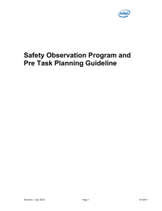 safety observation program and pretask planning guideline