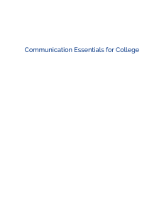 Communication Essentials for College