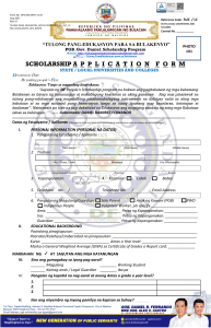 PA-BGSPD-15-A1 Scholarship Application Form SUC