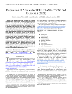 IEEE Article Template: Transactions & Journals