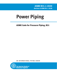 ASME B31.1 2020 POWER PIPING