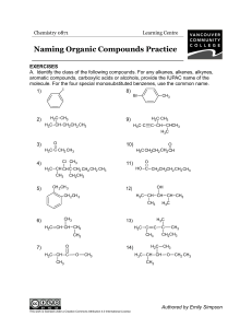 Naming Organic Compounds Practice