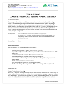 Concepts for Surgical Nursing Practice in Canada
