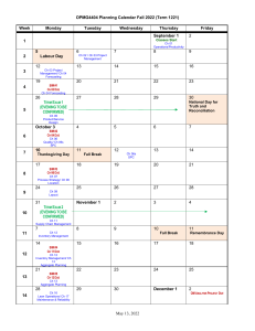 OPMG4404 Planning Calendar