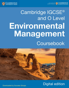 Cambridge IGCSE Environmental Management Coursebook Digital Edition