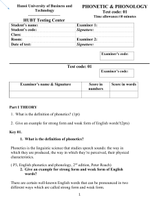 Fonetika və Fonologiya İmtahan Sualları