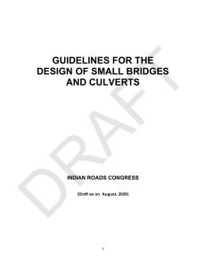 Guidelines for the Design of Small Bridges and Culvert Draft 2020