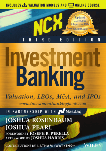Investment Banking Valuation, LBOs, MA, and IPOs (Joshua Rosenbaum, Joshua Pearl) 