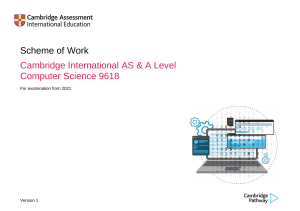 9618 Scheme of Work (for examination from 2021)