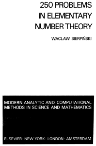 250 Problems in Elementary Number Theory - Sierpinski (1970)