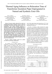 Thermal Aging Influence on Relaxation Time of Transformer Insulation Paper Impregnated in Natural and Synthetic Ester Oils