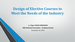 Design of Elective Courses to Meet the Needs of the Industry