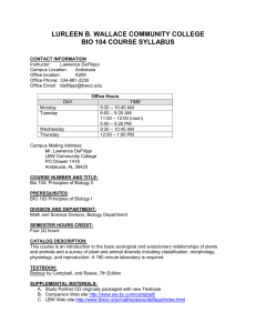BIO 104 course outline Spring 08