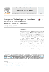 analysis of implications of discontinued operations for continuing income