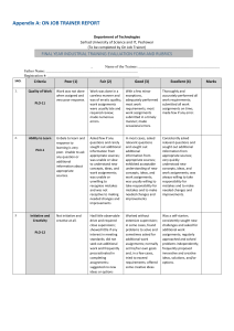 Industrial Training Evaluation Form - Sarhad University