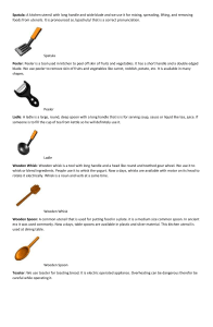 DIFFERENT TOOLS IN COOKING AND THEIR FUNCTIONS