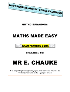 Differential & Integral Calculus Exam Practice Book