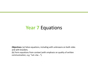 Yr7-Equations