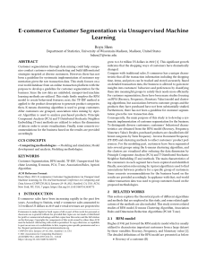 E-commerce Customer Segmentation via Unsupervised Machine Learning