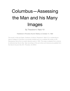Columbus—Assessing the Man and His Many Images