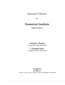Numerical ANalysis 8th edition Solution