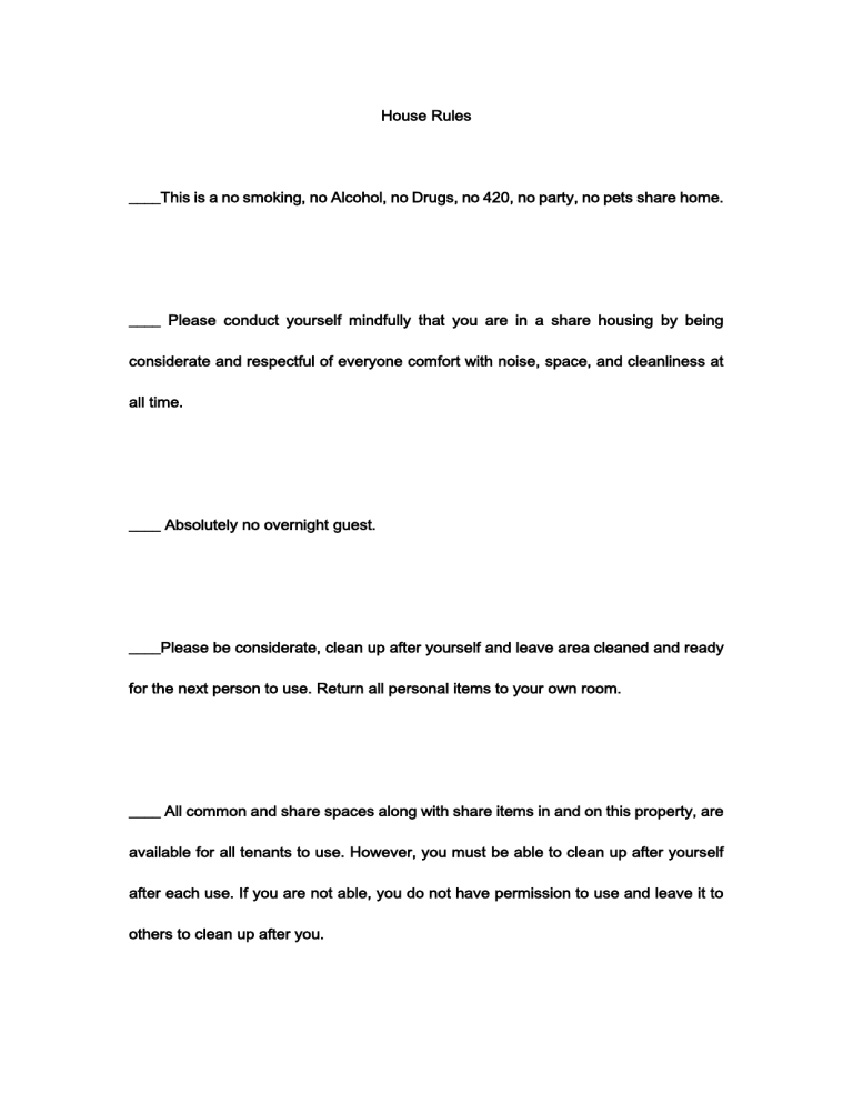 Household Rules