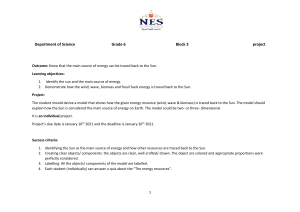 Grade 6 Science Project: Sun as Energy Source