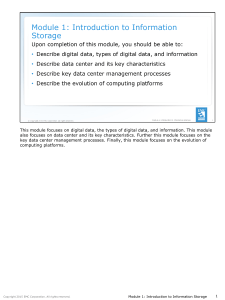 Introduction to Information Storage