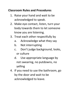 Sample Classroom Rules and Motto