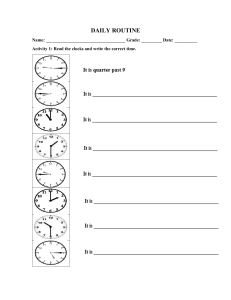 3ro básico, 2nd semester 8 class DAILY ROUTINES AND TIME