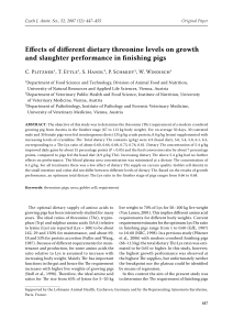Effects of different dietary threonine levels on growth and slaughter performance in finishing pigs