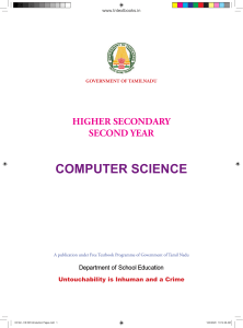 Computer Science Textbook for Higher Secondary Second Year