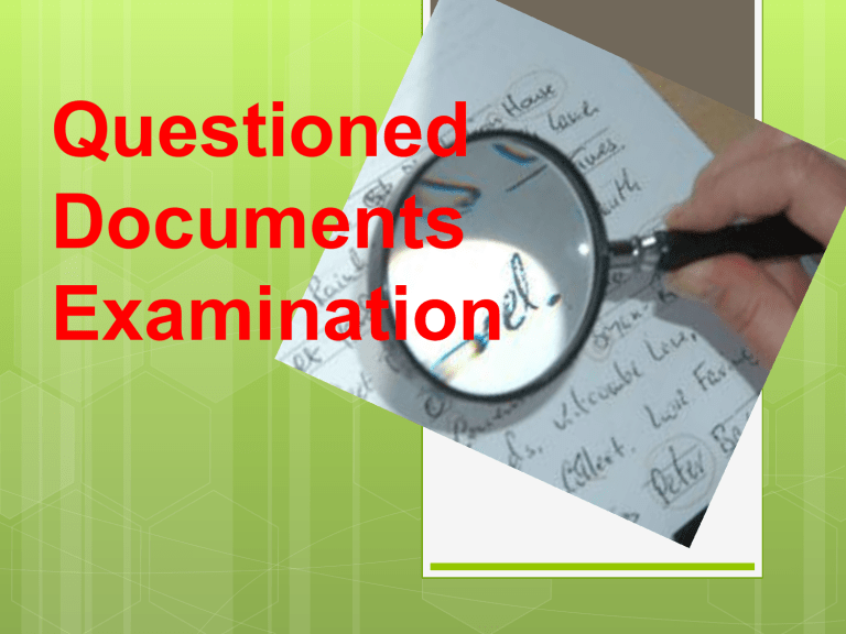 research topics on questioned document examination